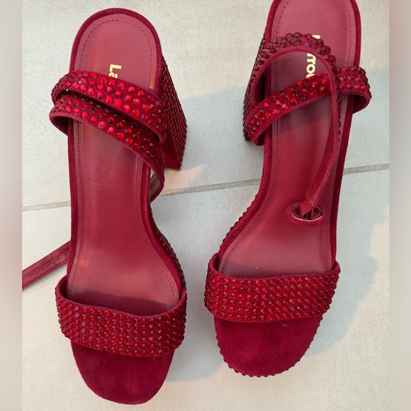 Unworn red rhinestone heels - Picture 3 of 4